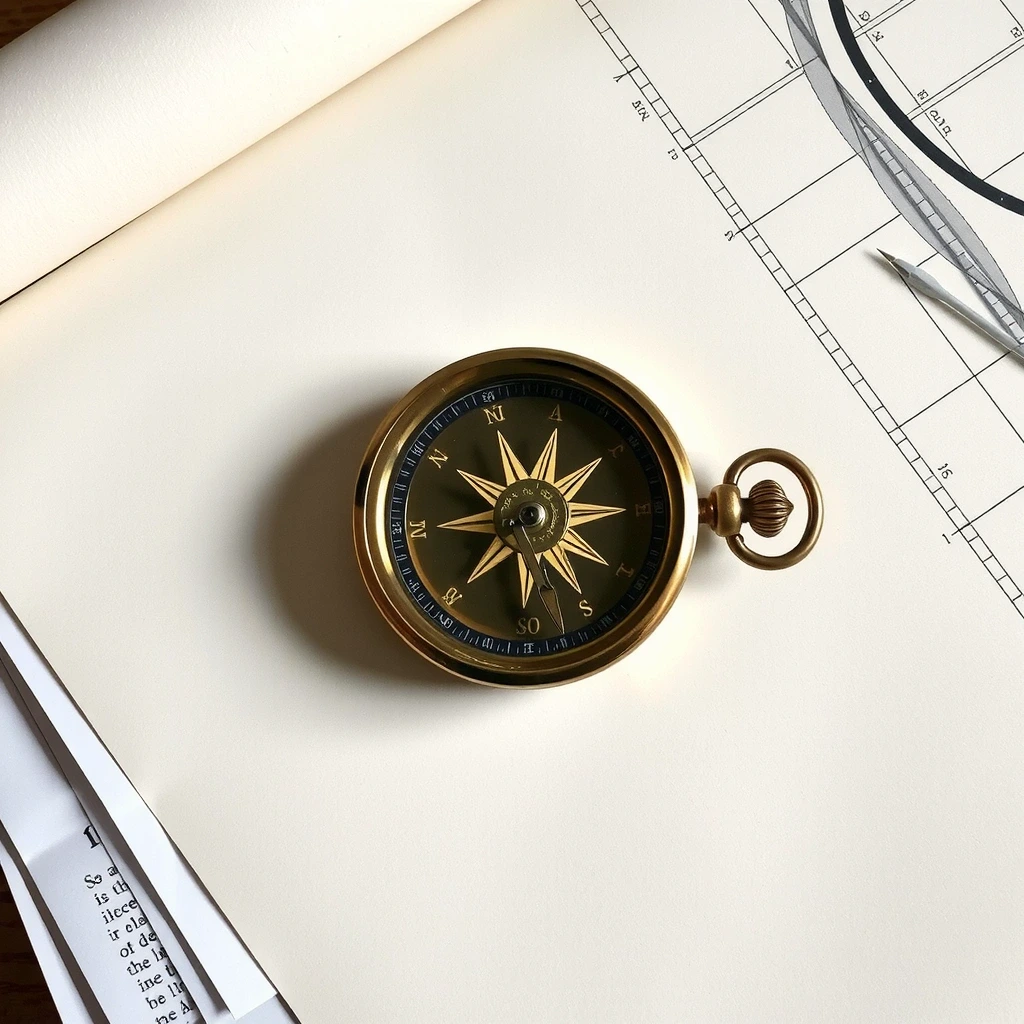 Nautischer Kompass als Metapher für Finanzplanung